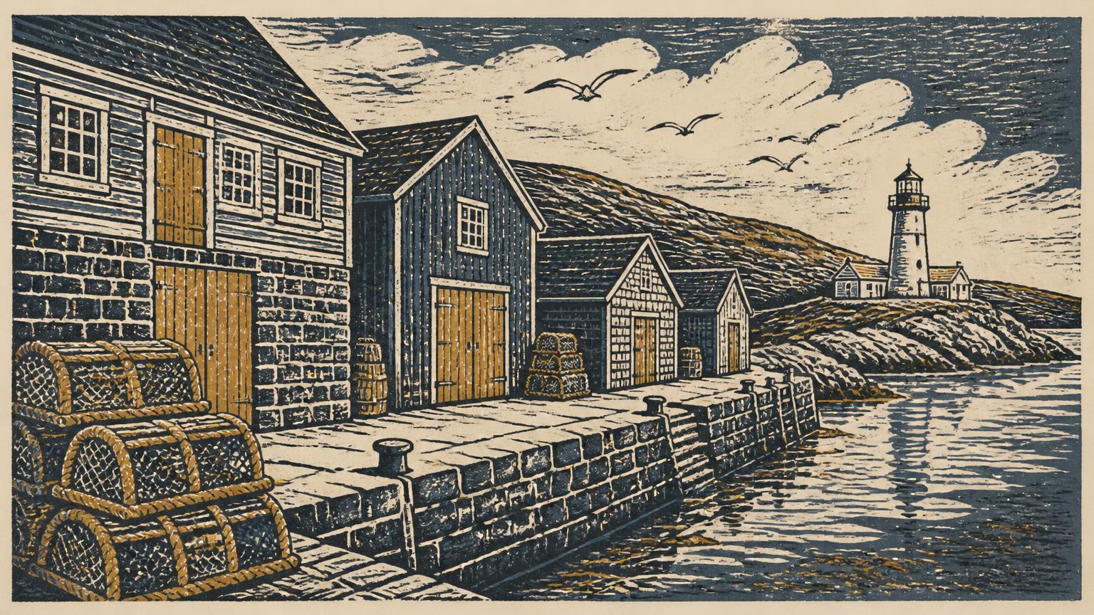 Illustration of Harbour Grace, Newfoundland