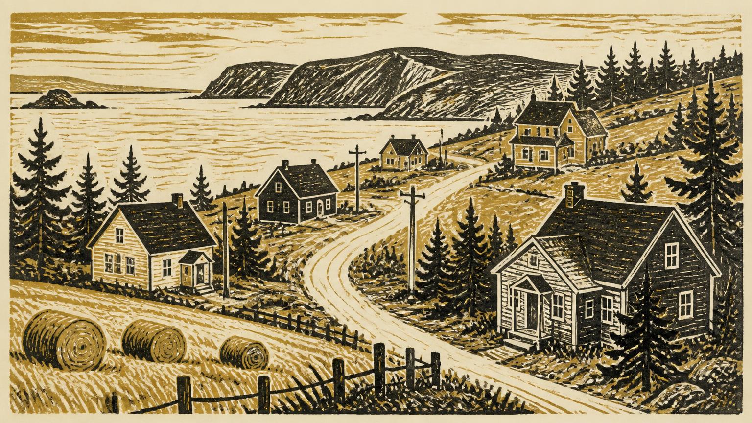 Illustration of Spaniard's Bay, Newfoundland